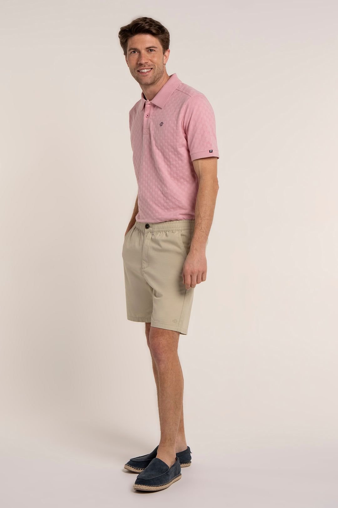 Brakeburn Brakeburn Men's DELVIN TEXTURED SHORTS in Stone - 3