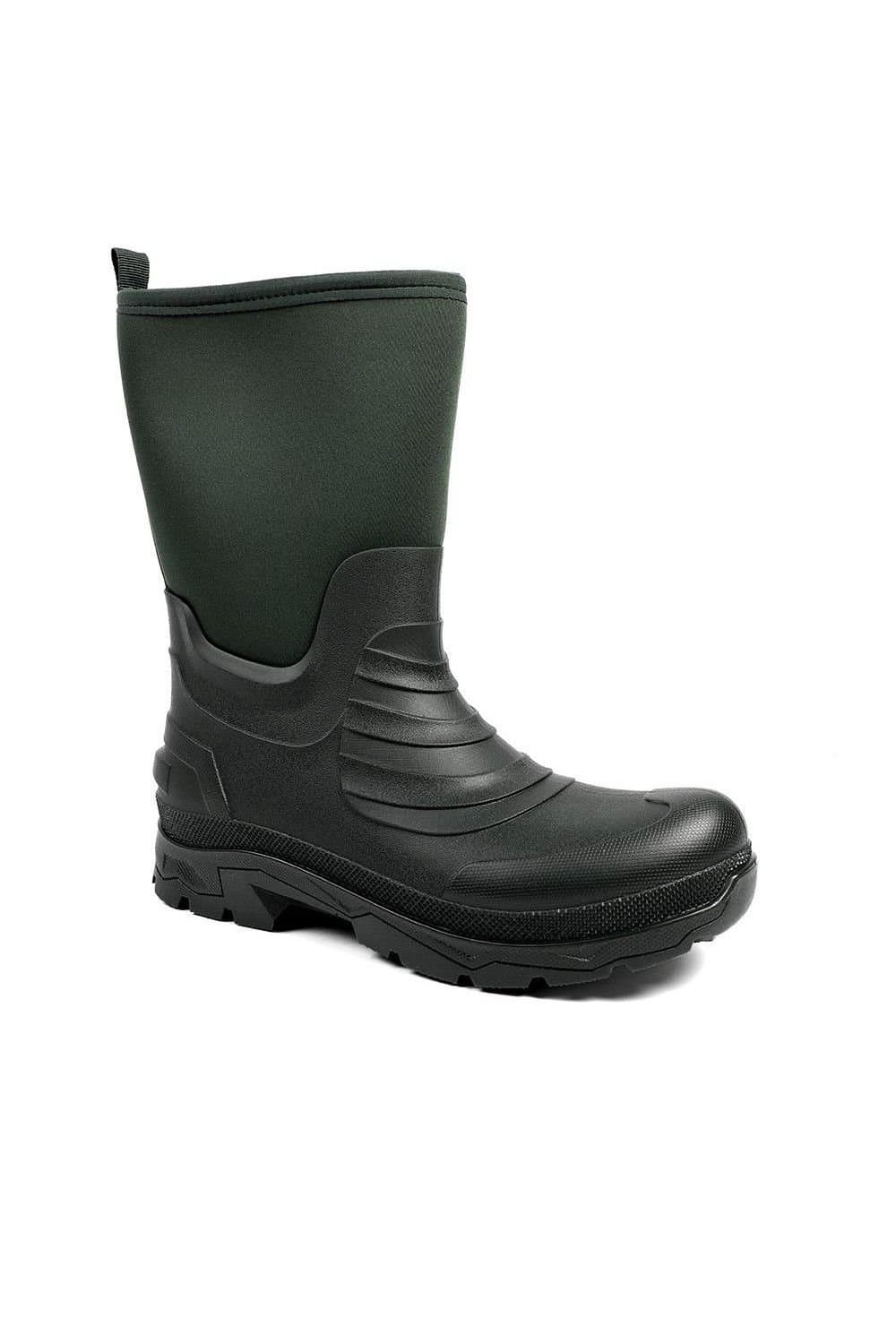 Pavers Pavers Men's Wide Fit Rugged Water Resistant Wellies in Green