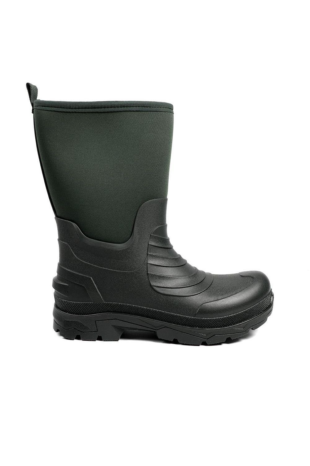Pavers Pavers Men's Wide Fit Rugged Water Resistant Wellies in Green - 2