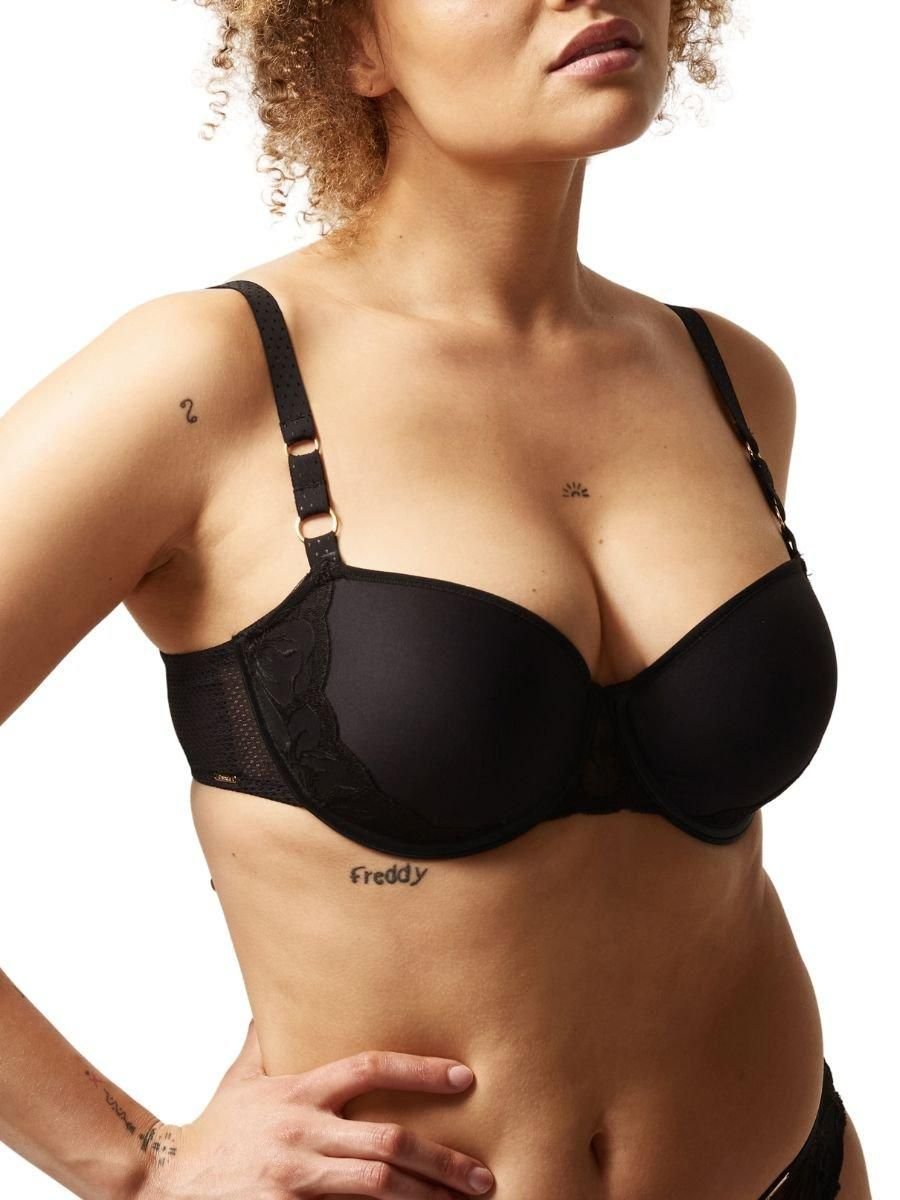 Chantelle Chantelle Women's Fleurs Half Cup Memory Bra in Black - 3