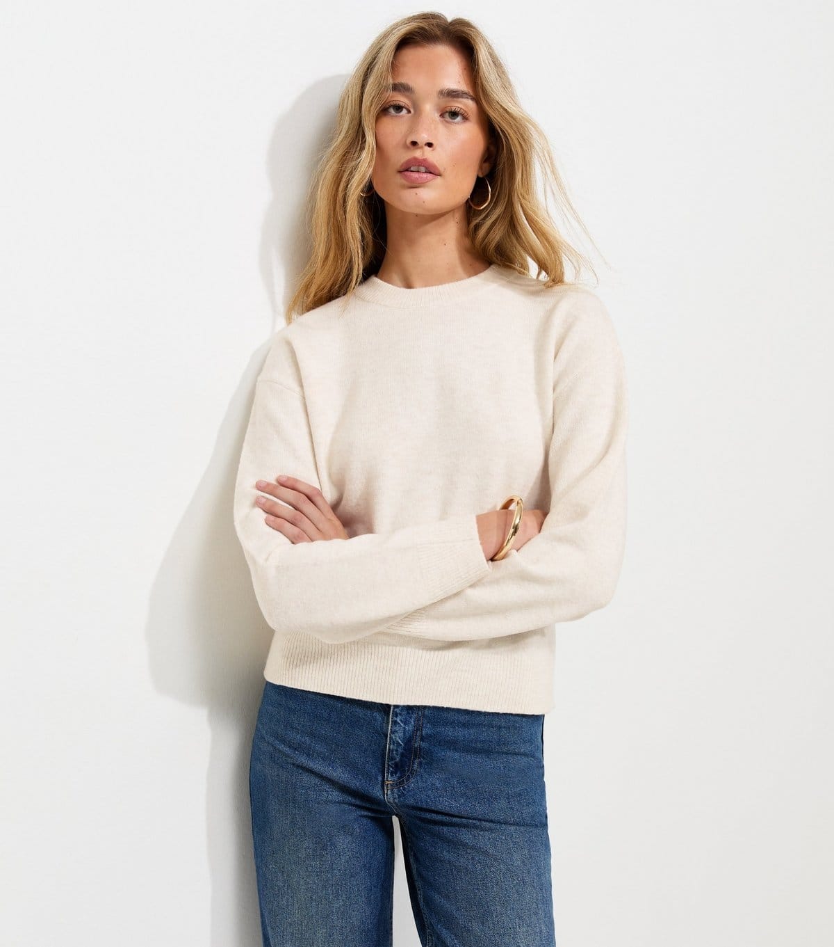 Women's Tall Off White Midweight Crew Neck Jumper New Look