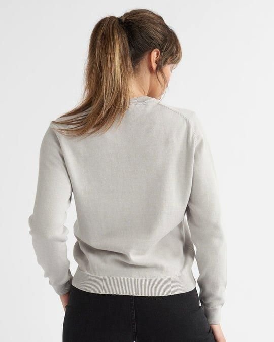 Alse Studio Alse Studio Women's Premium Quality 100% Cotton Crew Neck Long Sleeve Jumper in Grey - 3