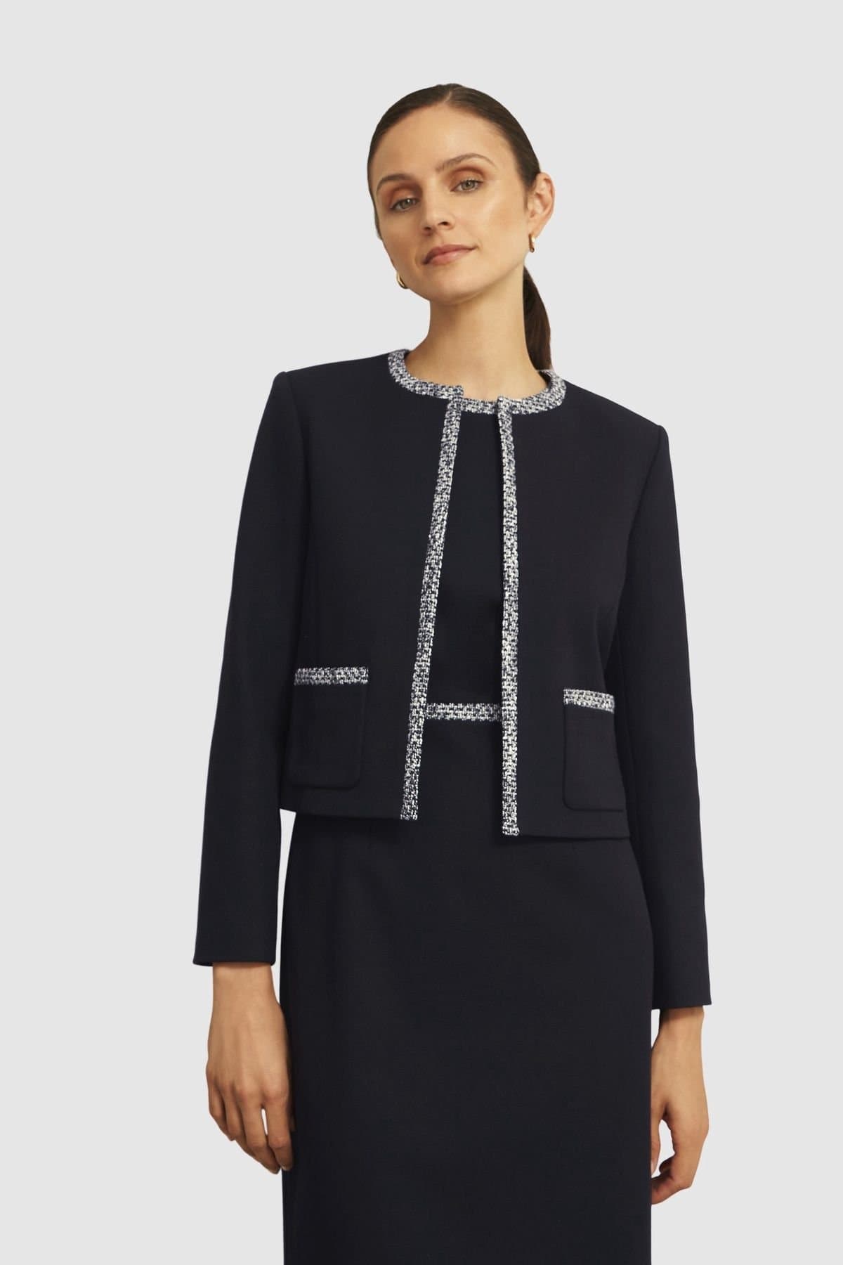 Hobbs London Hobbs London Women's Joyce Cropped Blazer Jacket in Black