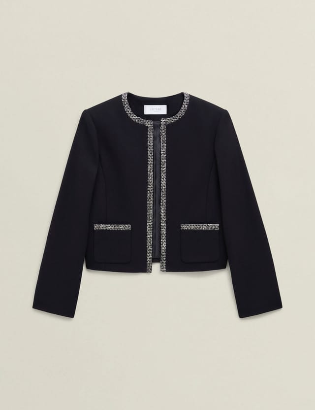 Hobbs London Hobbs London Women's Joyce Cropped Blazer Jacket in Black - 2
