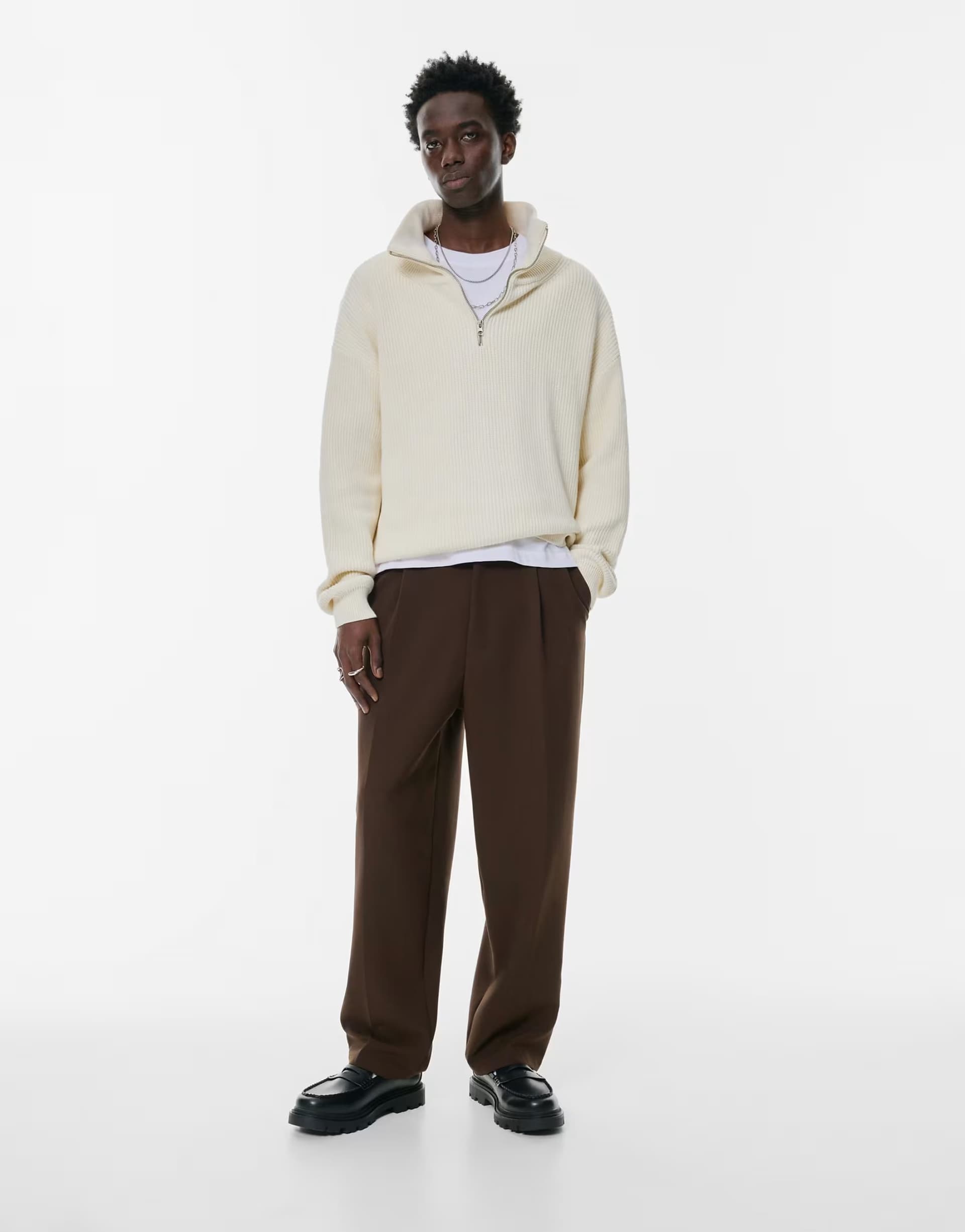 ASOS Pull&Bear Tailored fit trousers in chocolate