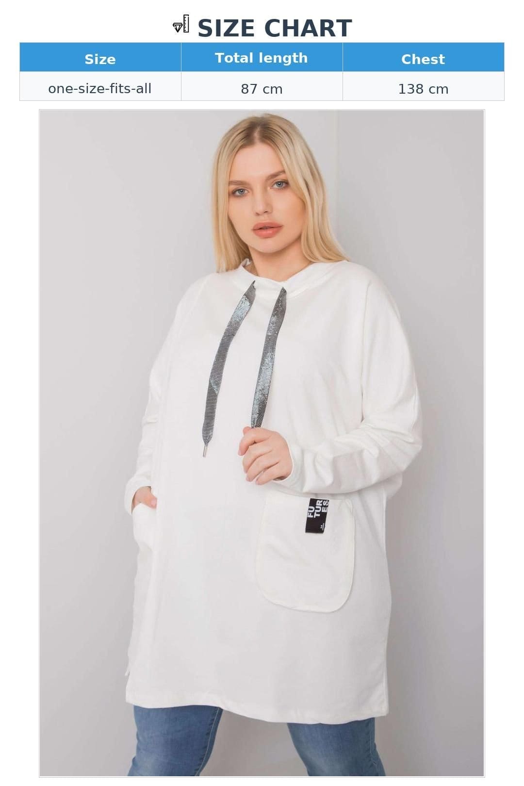 Love Lace Love Lace Women's Tunic with Pockets Long Sleeve Ecru in White - 4