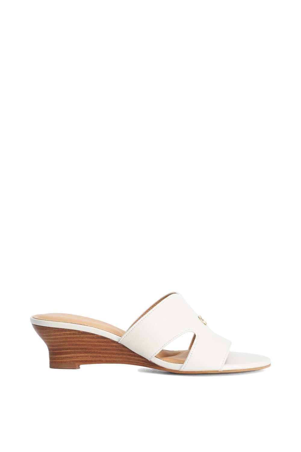Dune London Dune London Women's Wide Fit 'Kacie' Leather Wedges in White