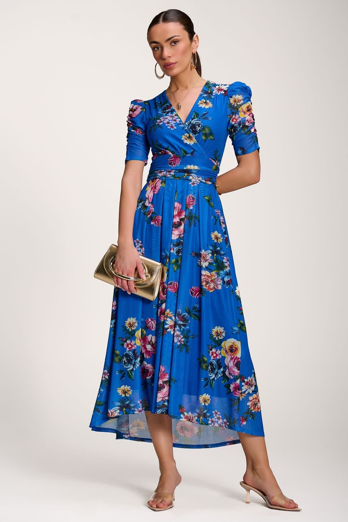 Jolie Moi Jolie Moi Women's Floral Print Mesh Maxi Dress