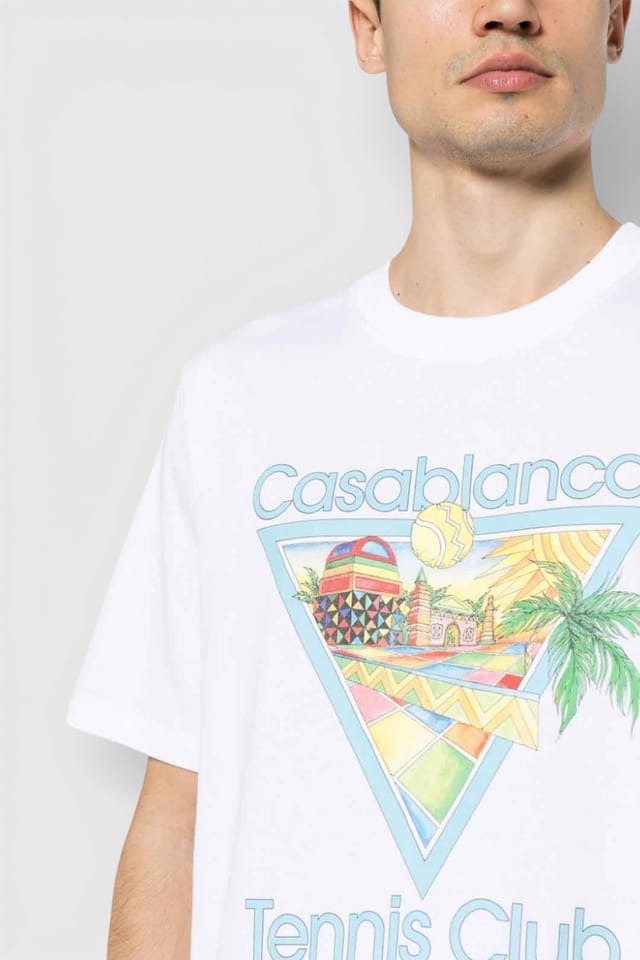 Casablanca Casablanca Men's Printed T-Shirt Afro Cubism Tennis Club White - 2