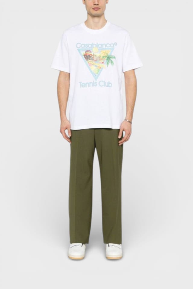 Casablanca Casablanca Men's Printed T-Shirt Afro Cubism Tennis Club White - 3