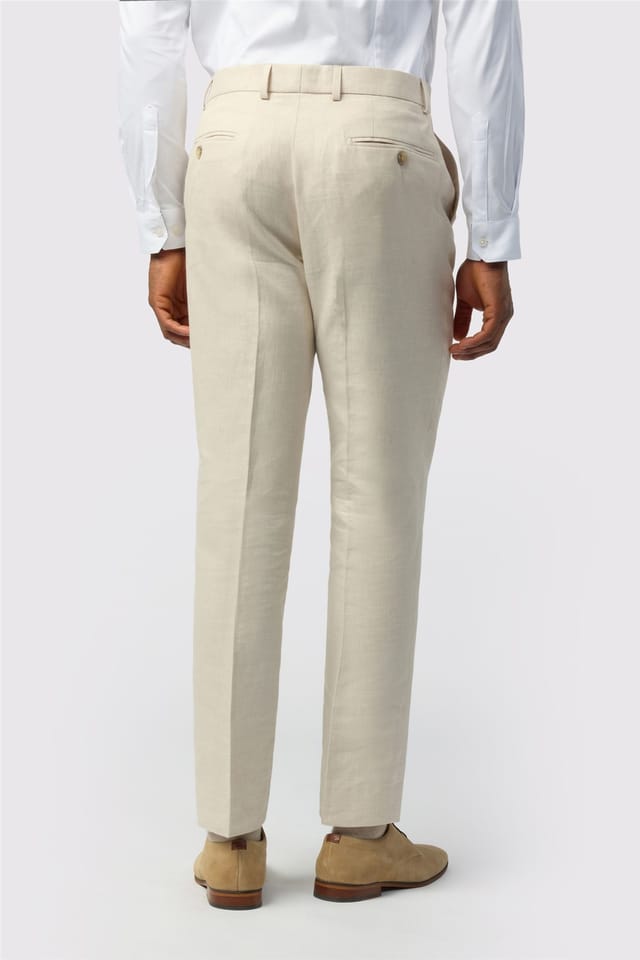 Ted Baker Ted Baker Men's Flat Fronted Tailored Suit Trousers in Ecru - 2
