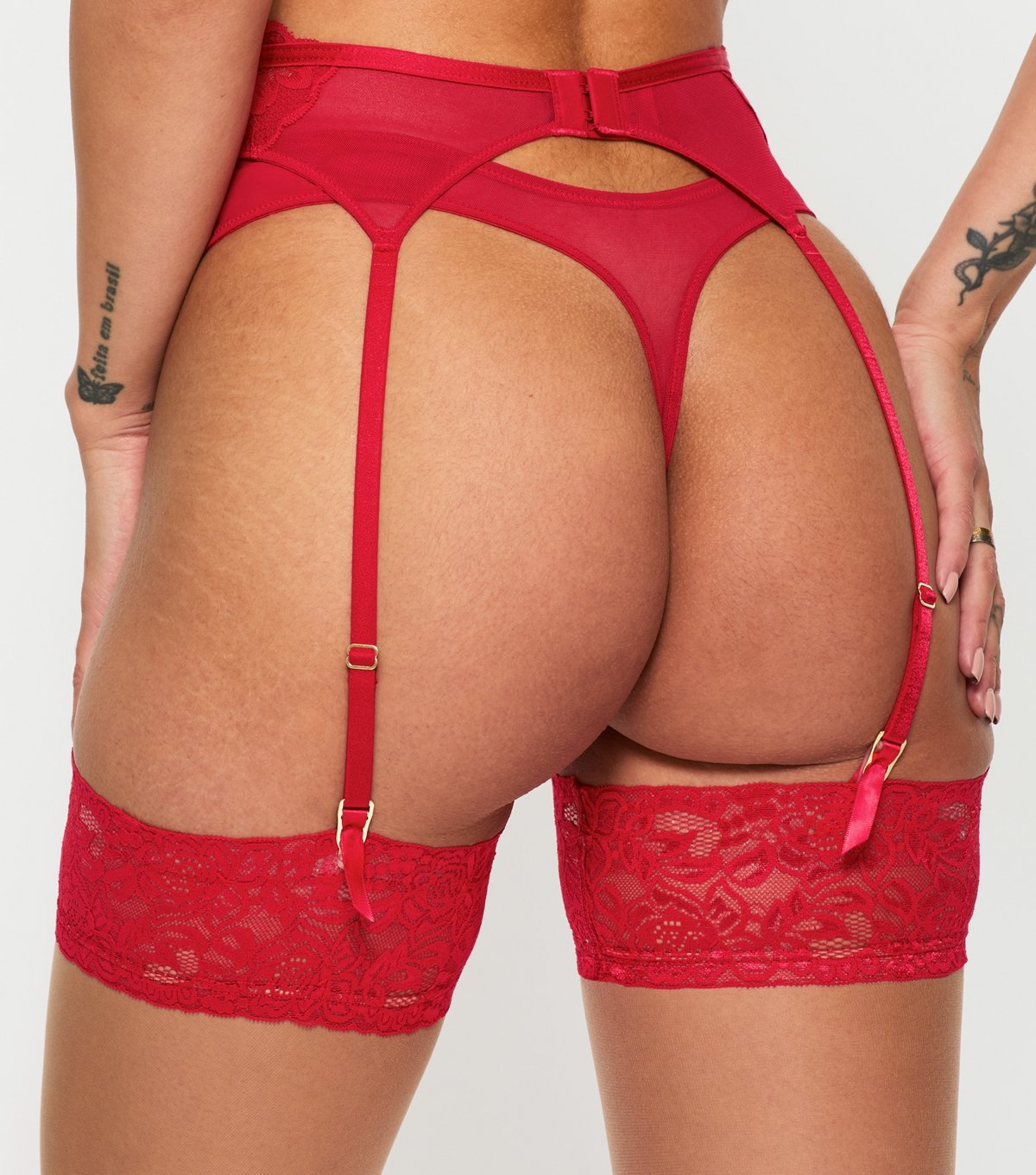 Ann Summers Women's Red Lace Suspender Belt Ann Summers New Look - 3