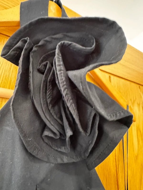 ASOS ASOS Luxe Black Halter neck short dress with under layer & flower - 1