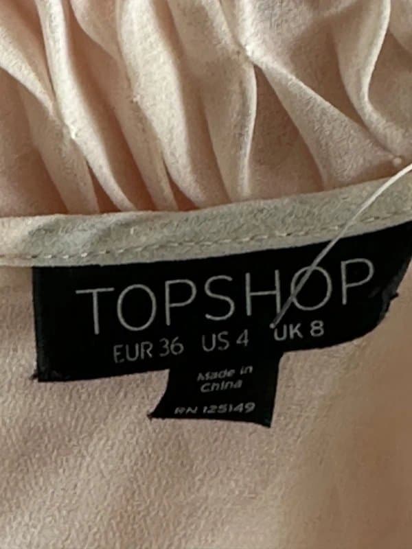 Topshop Pale Peach Textured Pleated Dress BNWT 8 Topshop £68