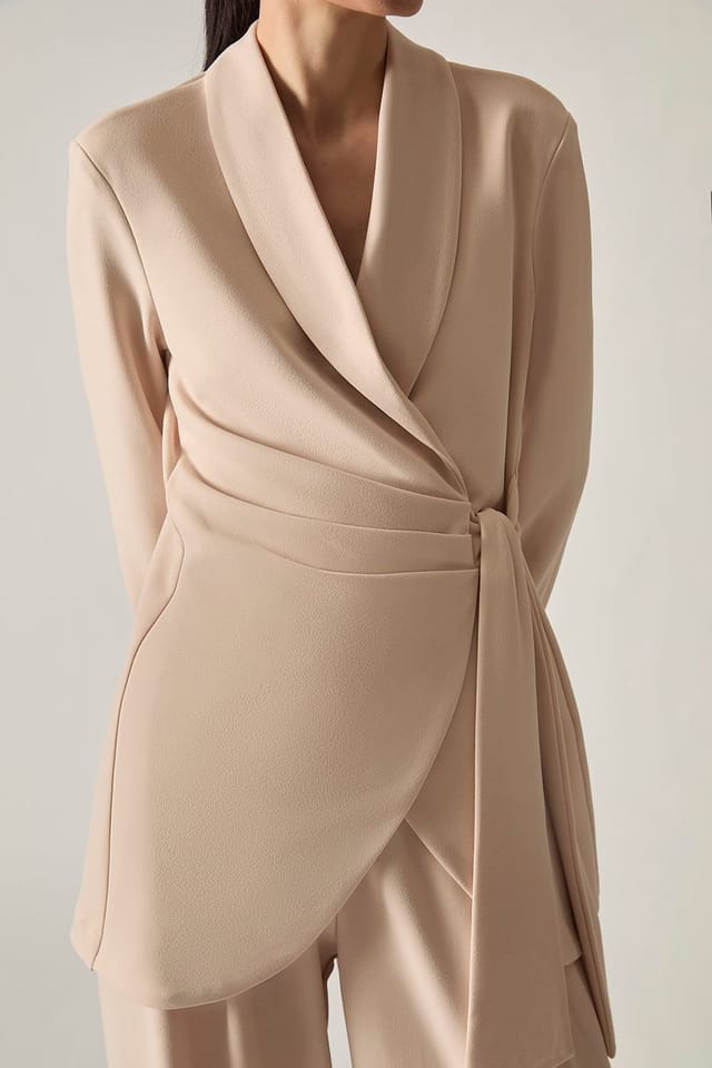 James Lakeland James Lakeland Women's Cream Side Sash Blazer - 3