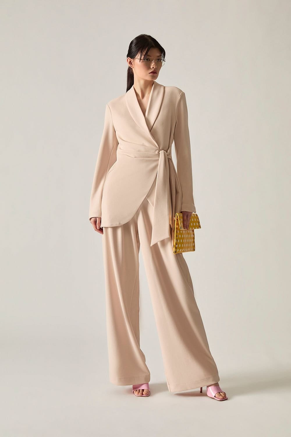 James Lakeland James Lakeland Women's Cream Side Sash Blazer - 4