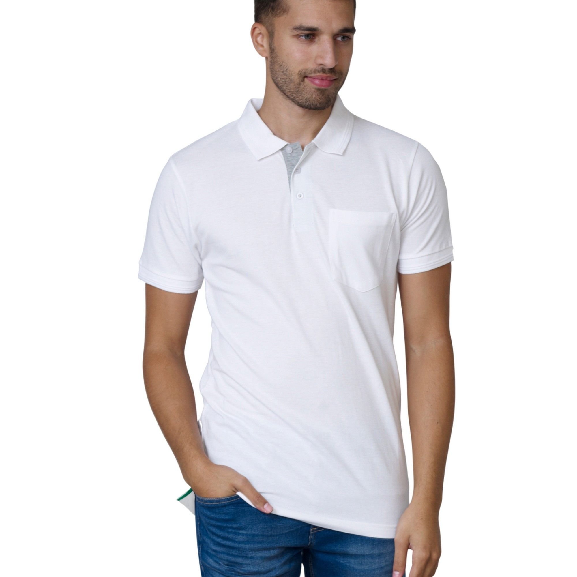Duke Clothing Duke Clothing Men's Grant Polo Shirt in White - 3