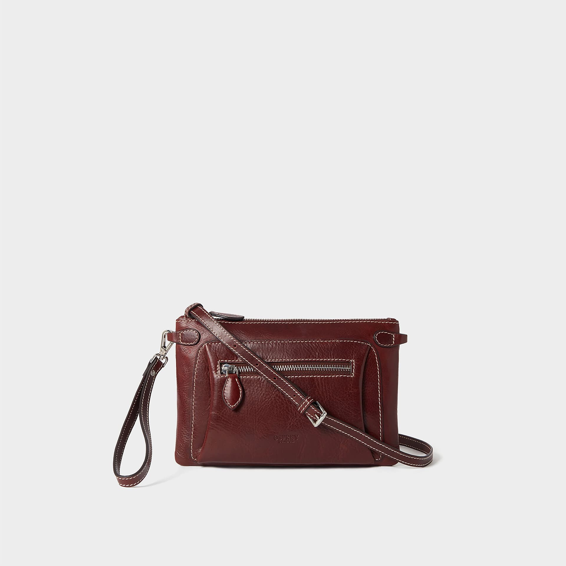 OSPREY LONDON OSPREY LONDON Women's The Ruby Saddle Leather Crossbody Bag in Dark Brown