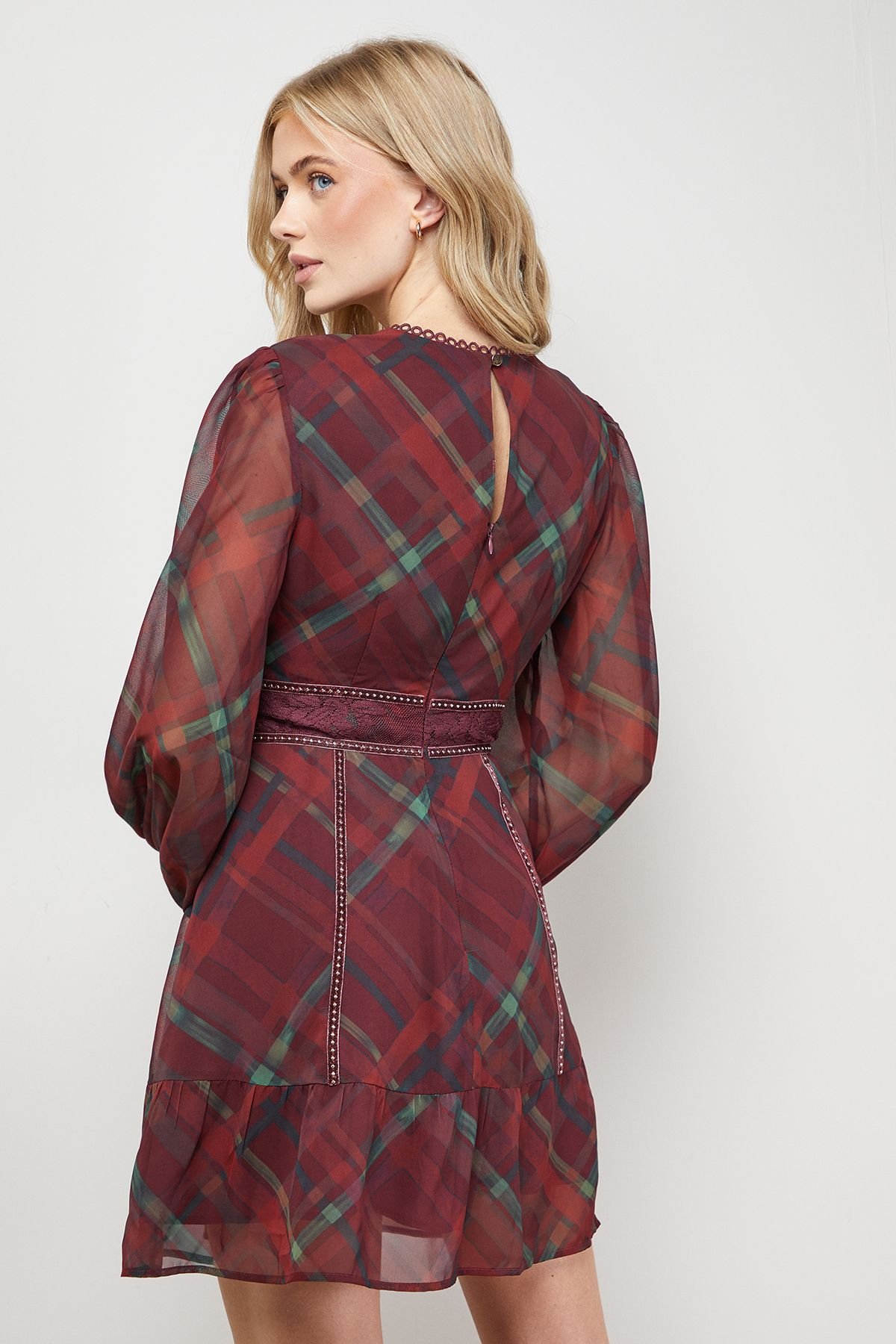 Oasis Oasis Women's Velvet Stud Trim Mini Dress - 3