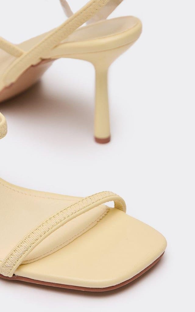 EGO Roast Multi Strap Heel In Yellow Faux Leather, Women's Size UK 3 - 2