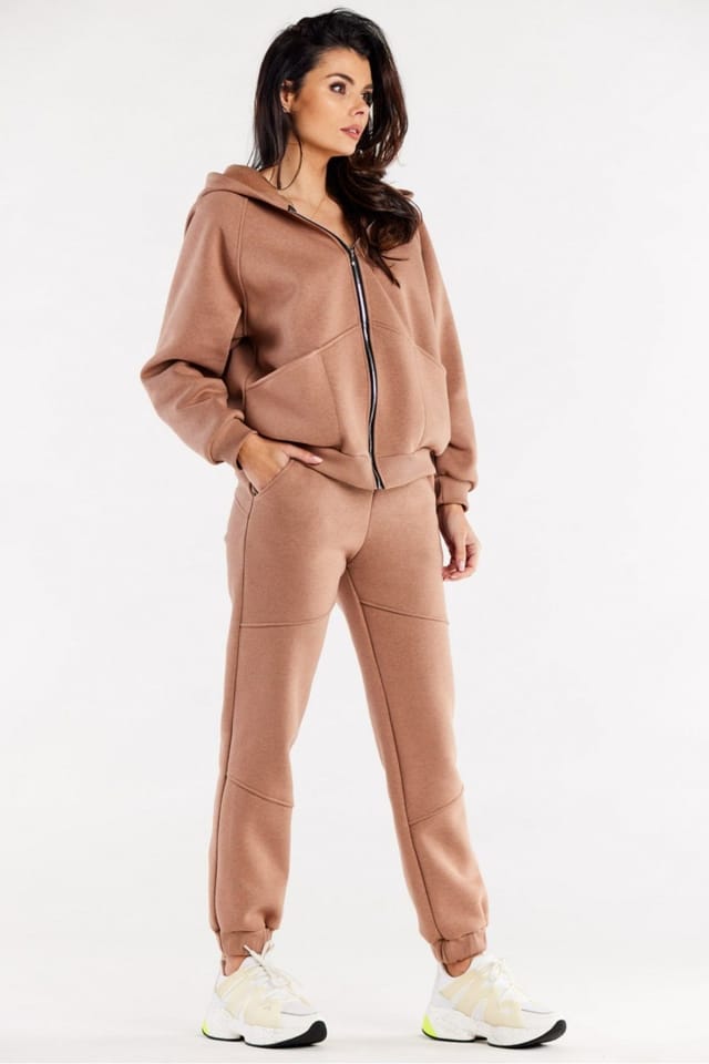 Love Lace Love Lace Women's Loose Sweatpants Tracksuit Trousers with Welts in Beige - 2