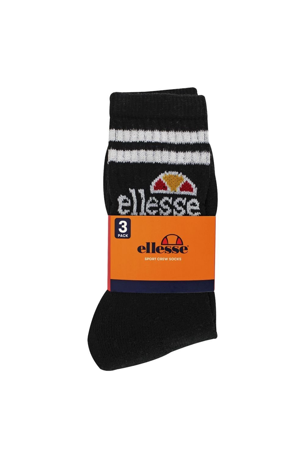 Ellesse Ellesse Men's 3 Pack Vulloni Jacquard Logo Sport Socks in Black - 2