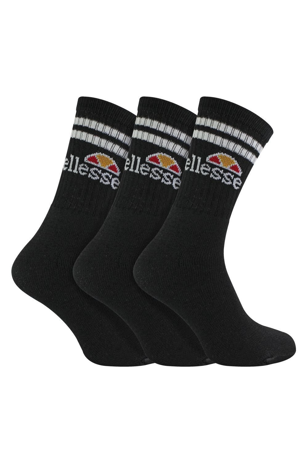 Ellesse Ellesse Men's 3 Pack Vulloni Jacquard Logo Sport Socks in Black - 3