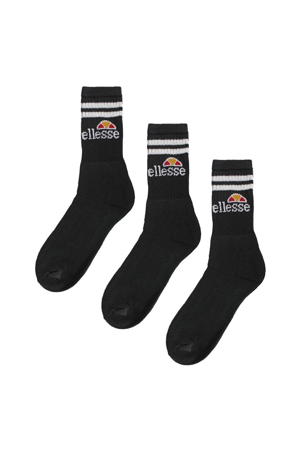 Ellesse Ellesse Men's 3 Pack Vulloni Jacquard Logo Sport Socks in Black - 4