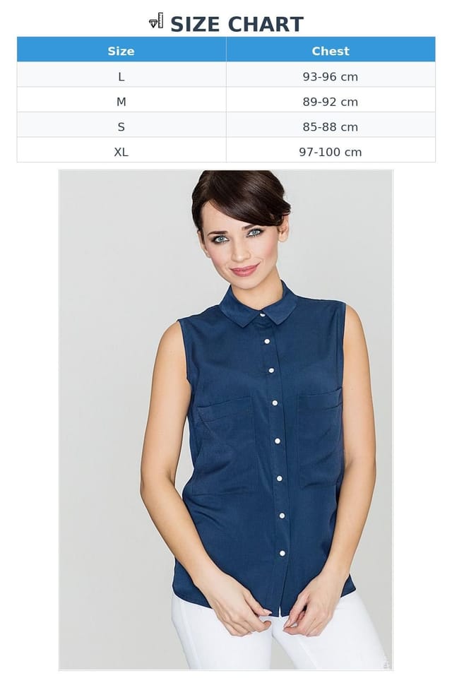 Love Lace Love Lace Women's Delicate Sleeveless Pearl Button Shirt in Blue - 3
