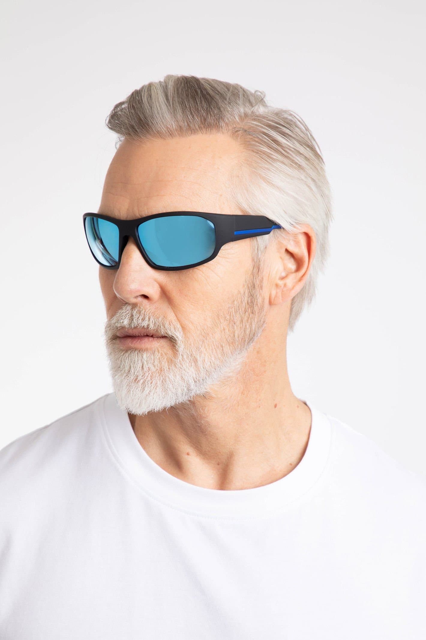 Weird Fish Weird Fish Men's Fromme Wraparound Sunglasses in Dark Blue