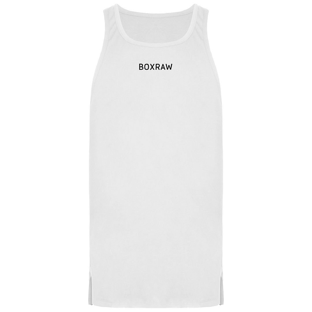 BoxRaw BoxRaw Men's Round Neck Sleeveless White Tank Top - 2