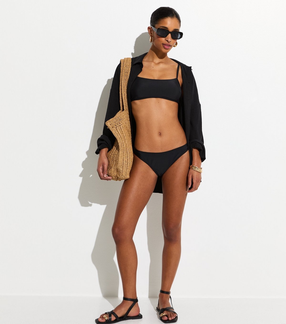 New Look Women's Black Hipster Bikini Bottoms New Look - 3