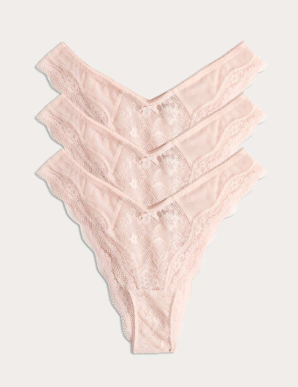 Marks & Spencer M&S 3pk Jasmine Lace Miami Knickers Soft Coral