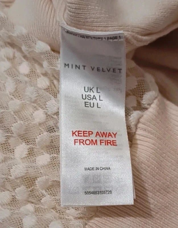 Mint Velvet Mint Velvet Lace Sleeve Cotton Blend Jumper- size L/16