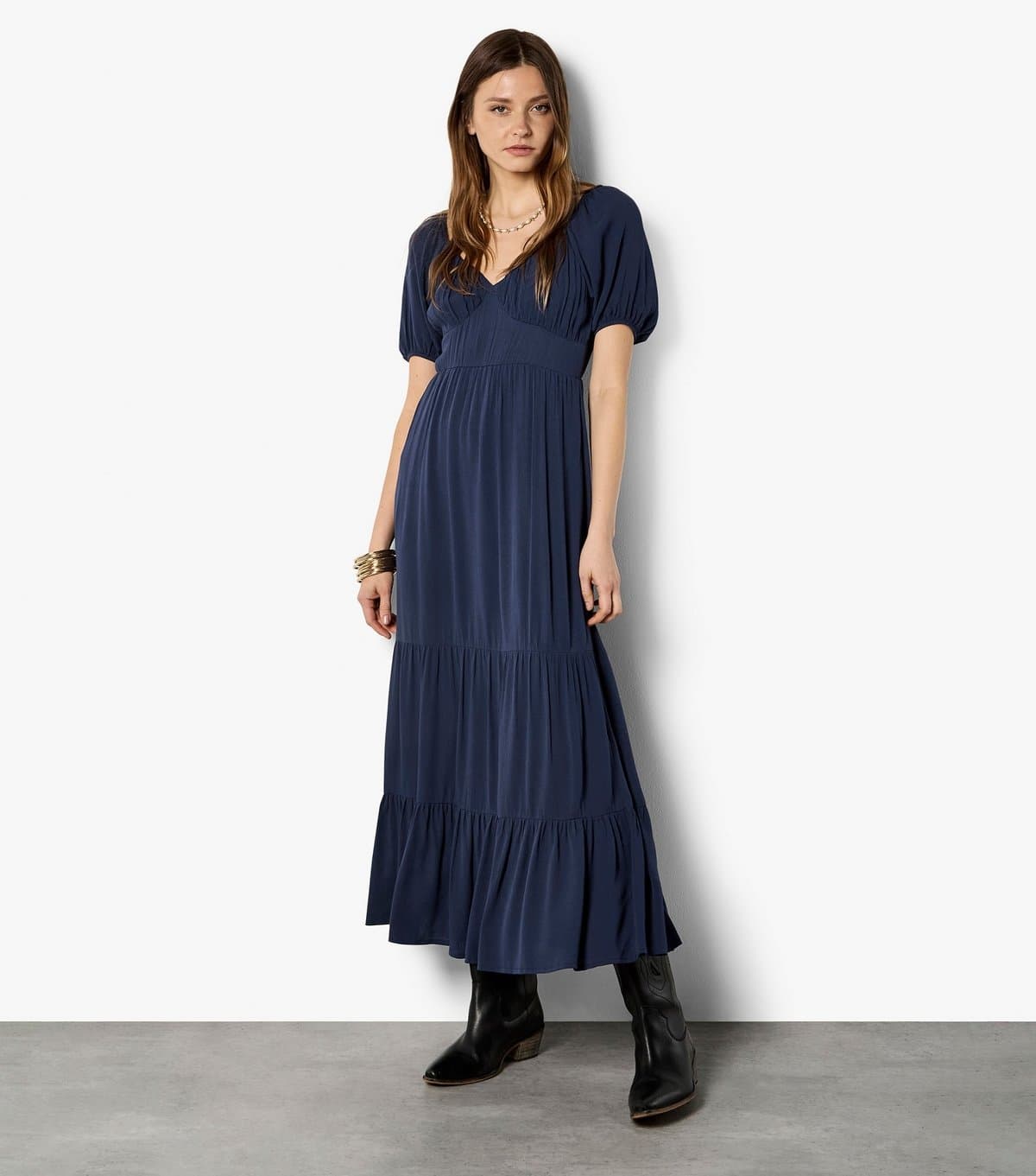 Apricot Women's Navy Milkmaid Maxi Dress Apricot New Look