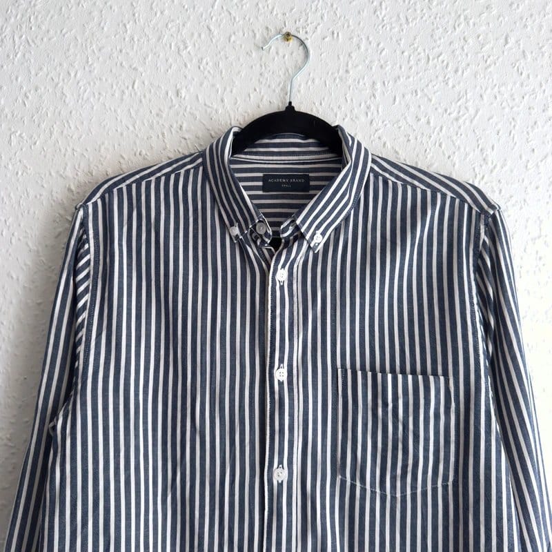 Academy Brand Mens Academy Brand Striped Button Up Cotton/Linen Shirt - Size S - 1