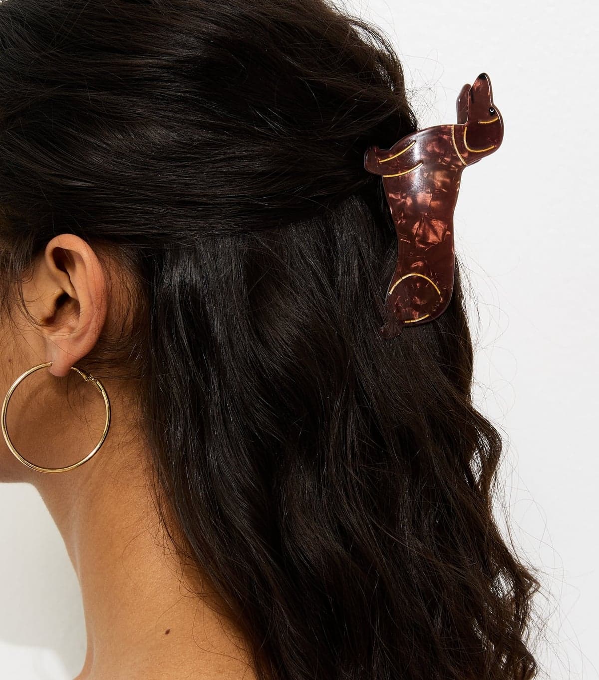 New Look Brown Sausage Dog Hair Claw Clip New Look