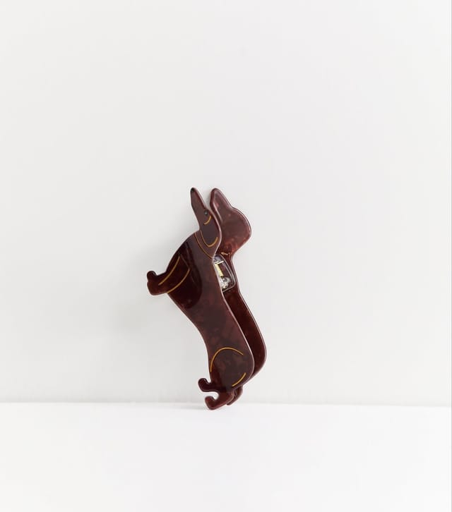 New Look Brown Sausage Dog Hair Claw Clip New Look - 2