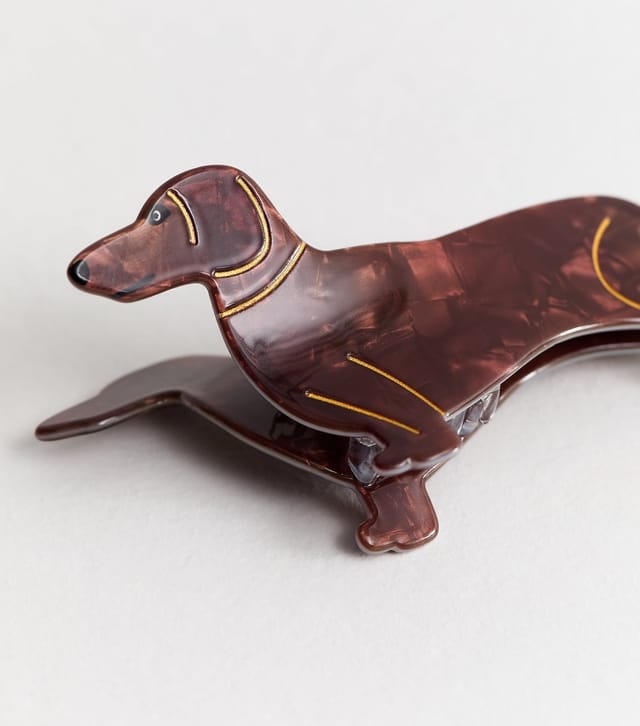 New Look Brown Sausage Dog Hair Claw Clip New Look - 3