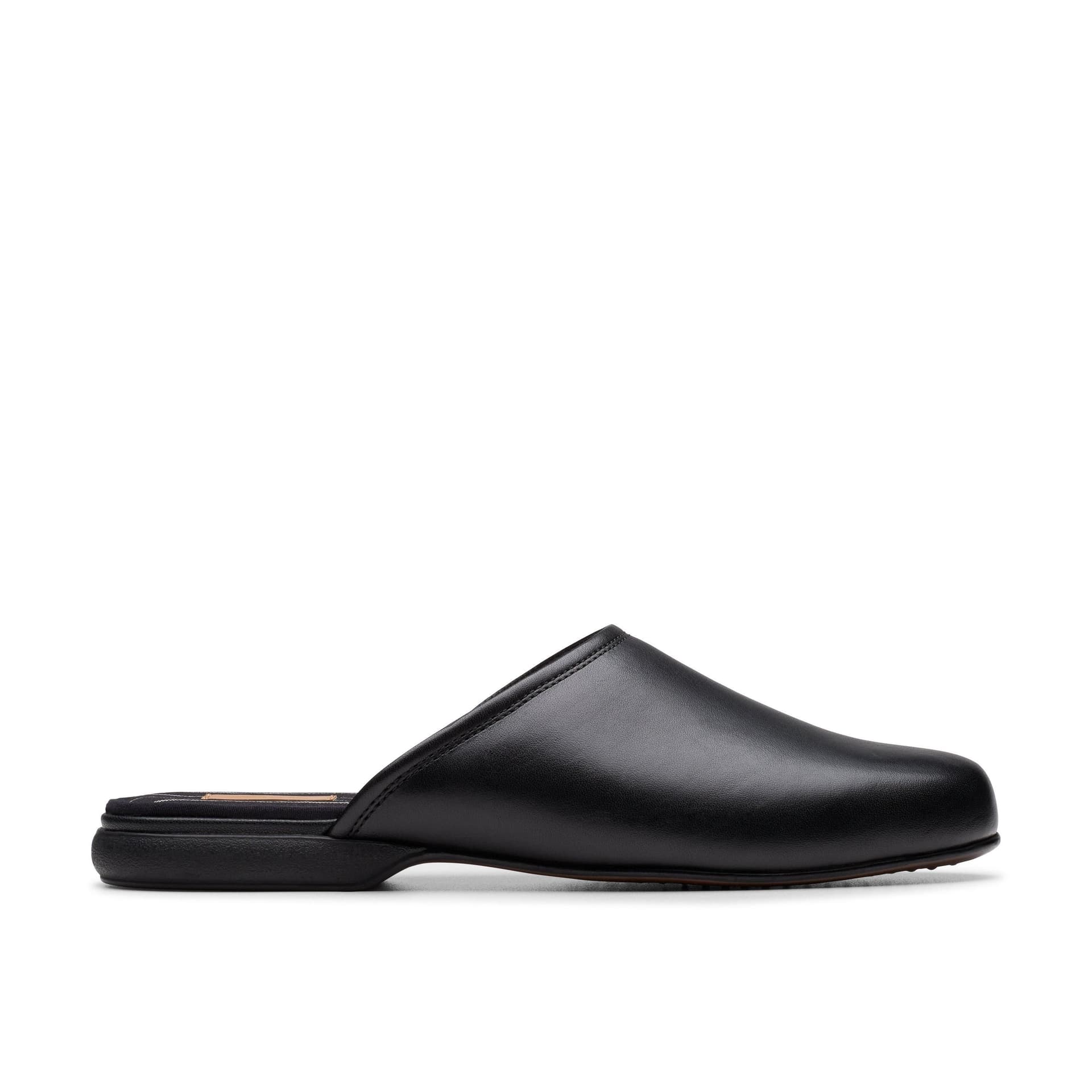 Clarks Clarks Men's Harston Mule Black Leather Slip Ons, Slippers