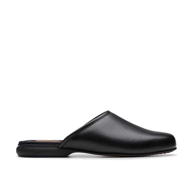 Clarks Clarks Men's Harston Mule Black Leather Slip Ons, Slippers - 3