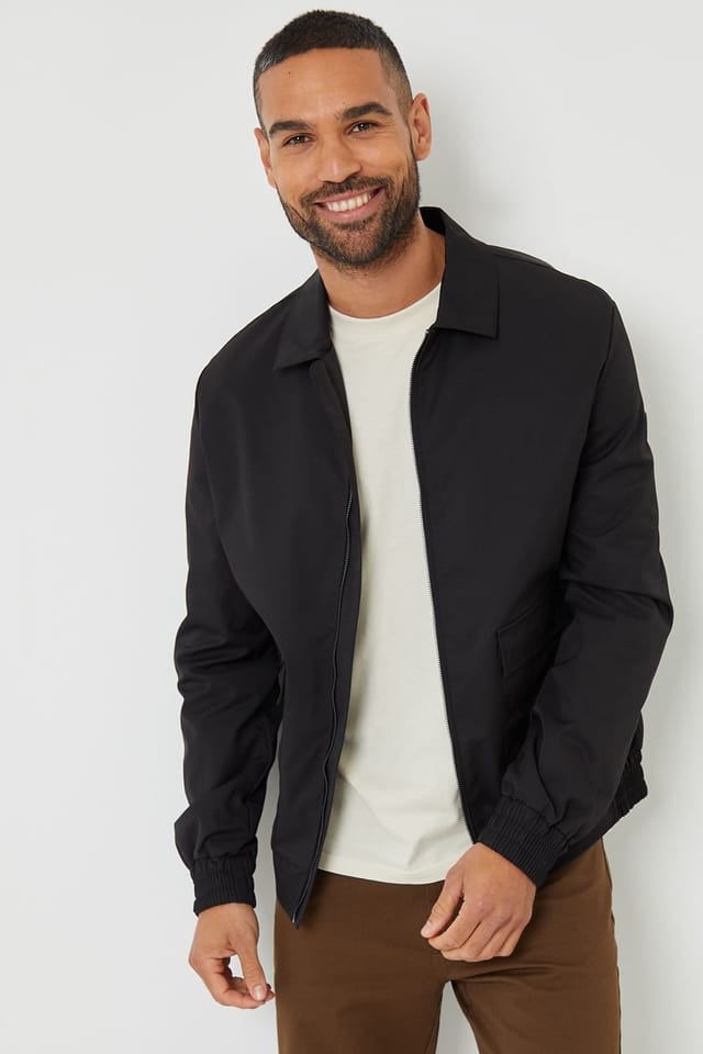 Threadbare Threadbare Men's 'Sonton' Patch Pocket Collared Zip-Through Jacket in Black - 2