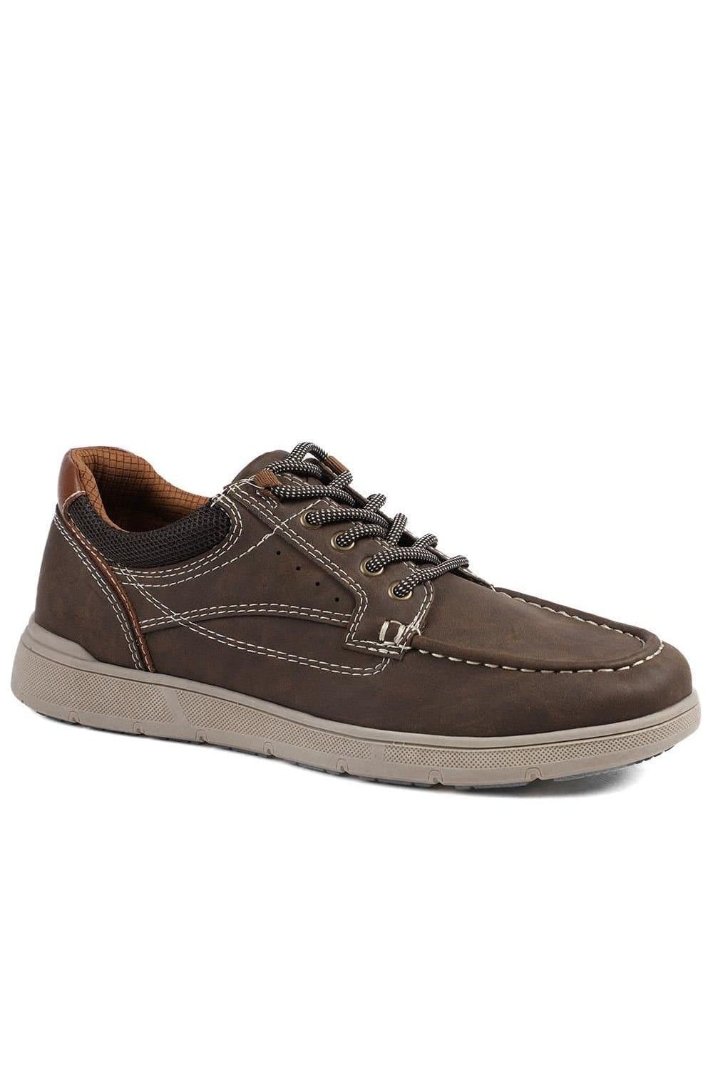 Pavers Pavers Men's Wide Fit Casual Lace Up Shoes in Brown