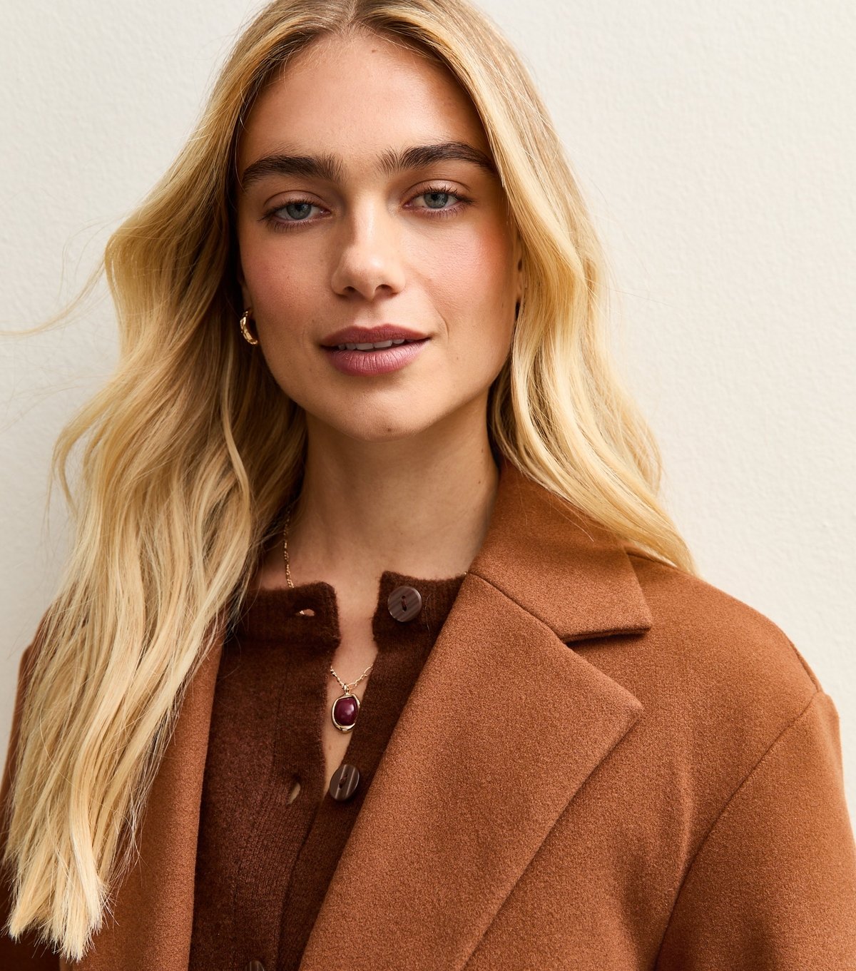 New Look Women's Tan Open Front Longline Coat New Look - 2