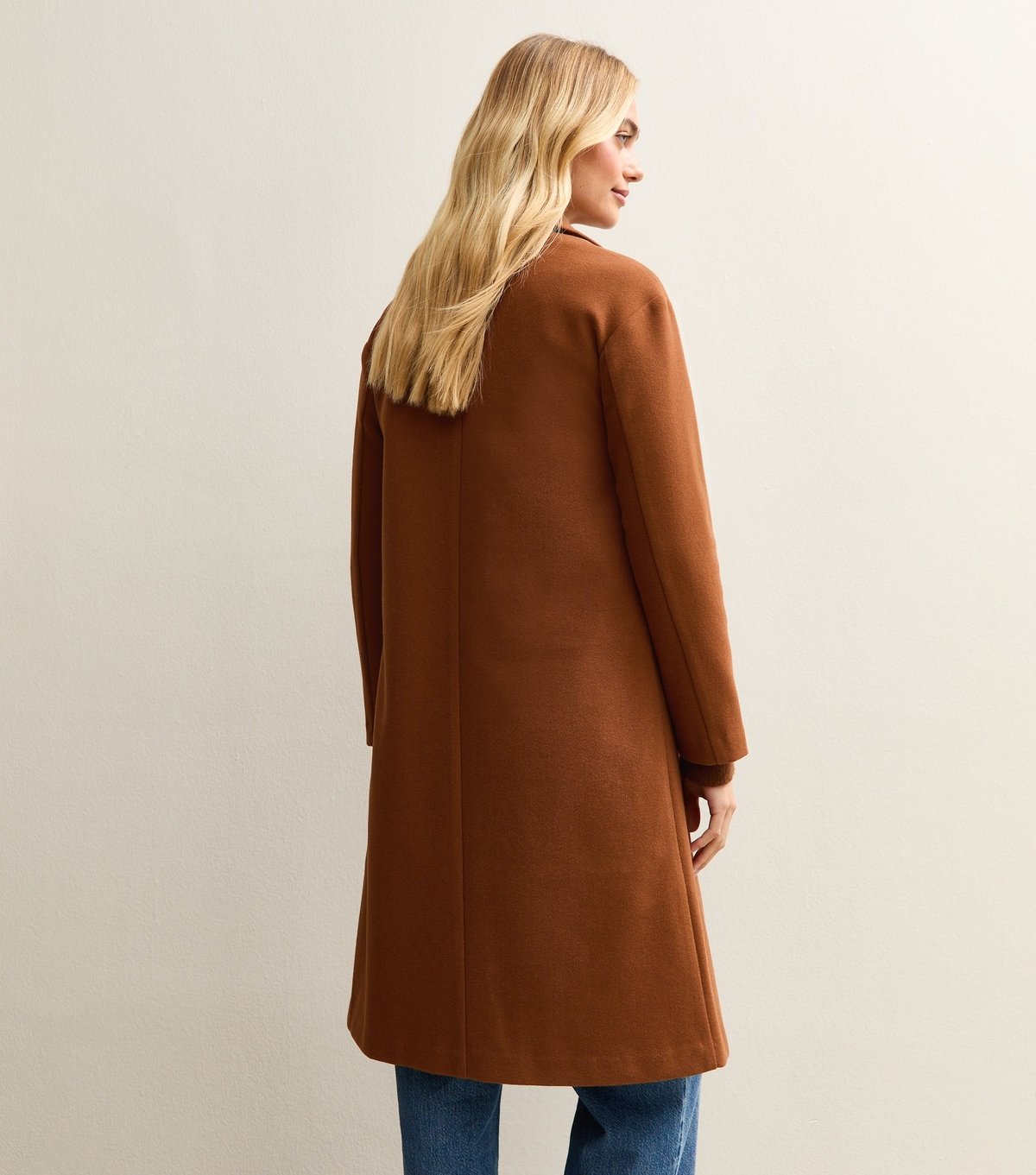 New Look Women's Tan Open Front Longline Coat New Look - 4