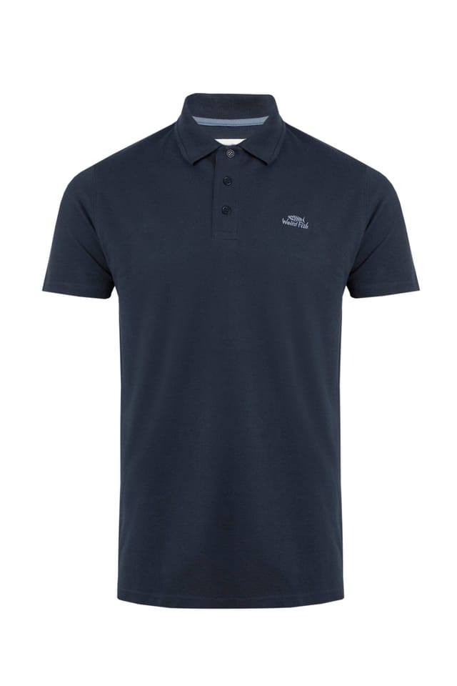 Weird Fish Weird Fish Men's Miles Pique Polo Shirt in Navy - 2