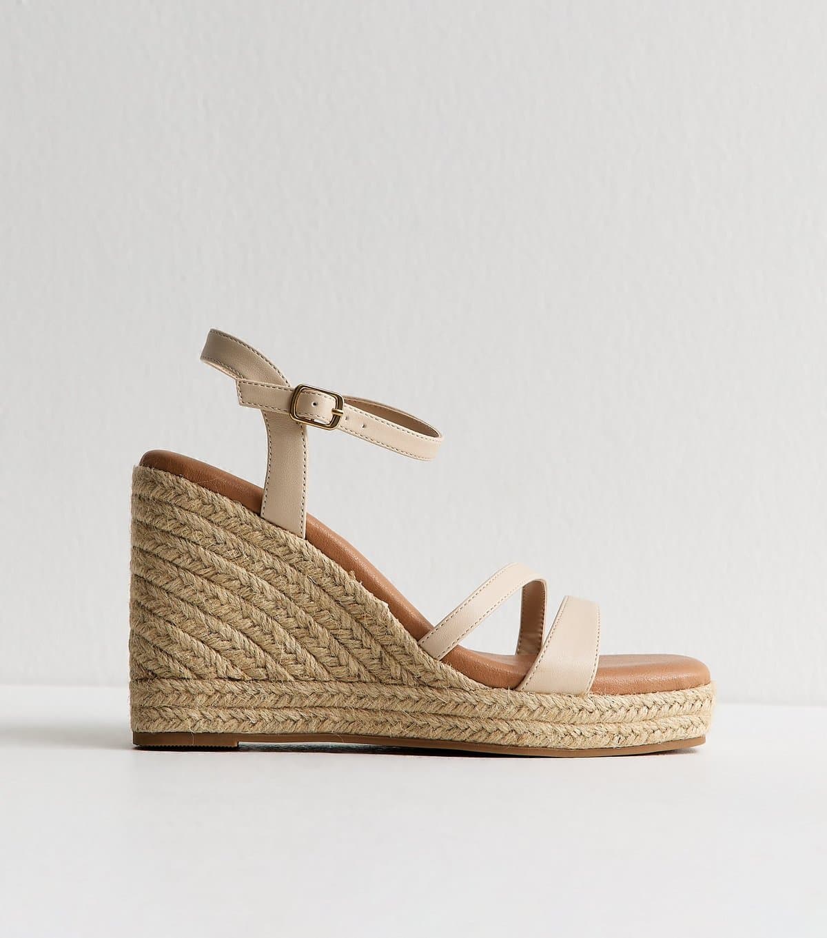 New Look New Look Off White Faux Leather Wedges