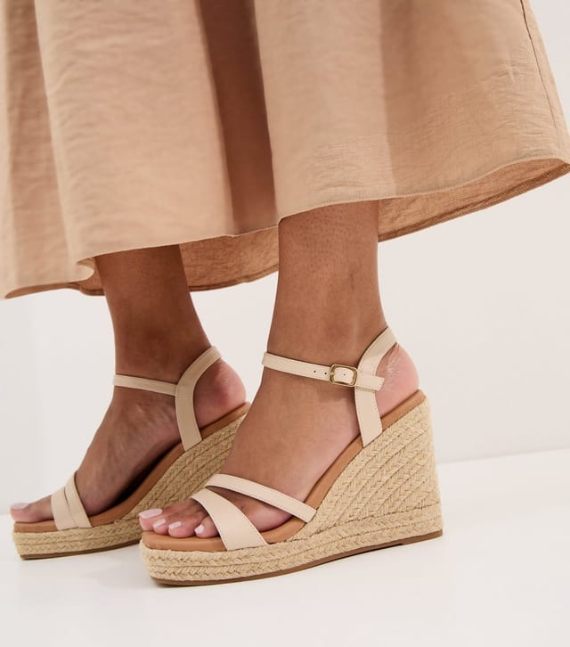 New Look Women's Off White Faux Leather Wedges Vegan New Look - 2