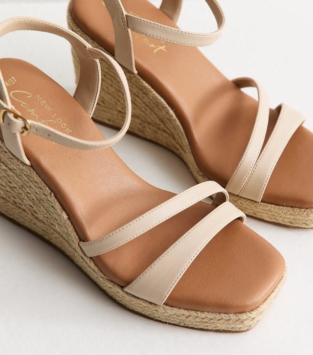 New Look Women's Off White Faux Leather Wedges Vegan New Look - 3