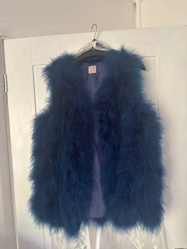 Never Fully Dressed never fully dressed feather waistcoat gillet s/m